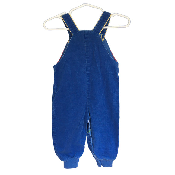 VTG 80s CARTER'S Truck Theme Corduroy Bubble Overalls in Blue USA SZ 12M - Picture 6 of 10